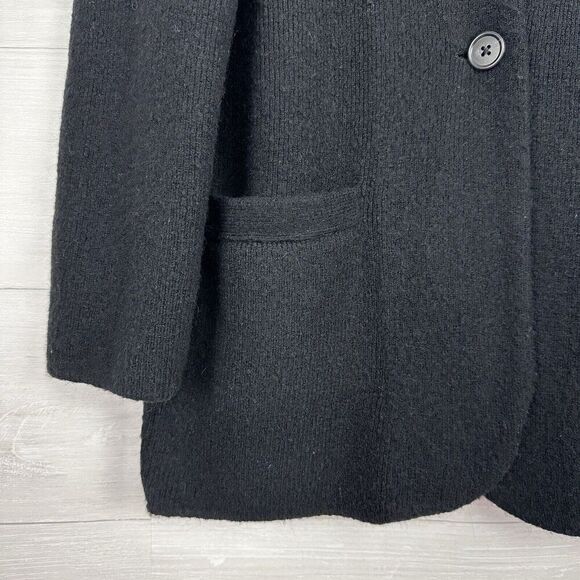J.Crew Cocoon Sweater Blazer Jacket Women S Black Single Breasted Wool Alpaca - Picture 5 of 16